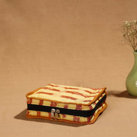 Yellow Handmade Cotton Jewelry Bag - 4 Pockets | iTokri