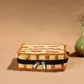 Yellow Handmade Cotton Jewelry Organizer Bag for Travel