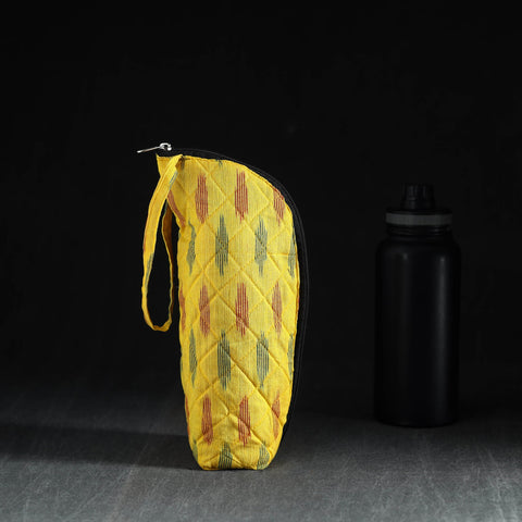 Yellow Handmade Cotton 1L Water Bottle Cover