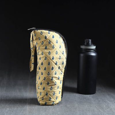  Yellow Handmade Cotton 1L Water Bottle Cover