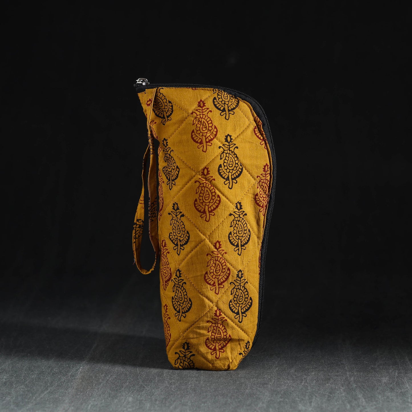 Yellow Handmade Cotton 1L Water Bottle Cover
