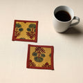 Yellow Handmade Cotton Coasters (Set of 2)