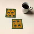 Yellow Handmade Cotton Coasters (Set of 2)