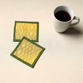 Yellow Handmade Cotton Coasters (Set of 2)