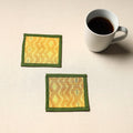 Yellow Handmade Cotton Coasters (Set of 2)