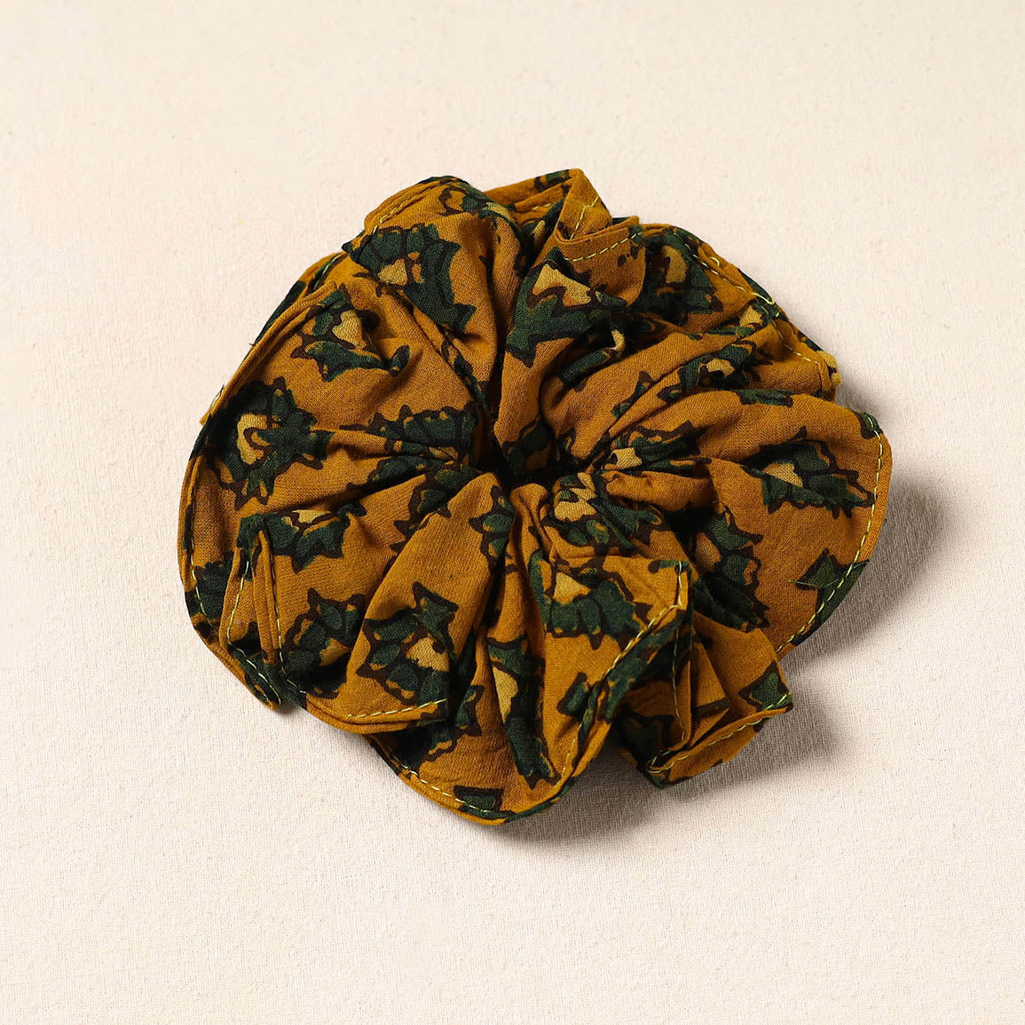 Yellow Handmade Cotton Elastic Rubber Band/Scrunchie