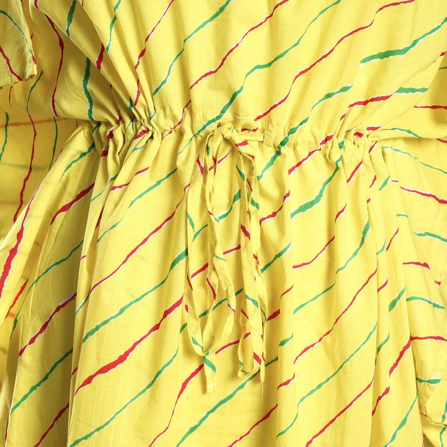  Handmade Cotton Fabric Kaftan with Tie-Up Waist 