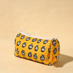 Handmade Cotton Fabric Quilted Utility Pouch With Tassel 