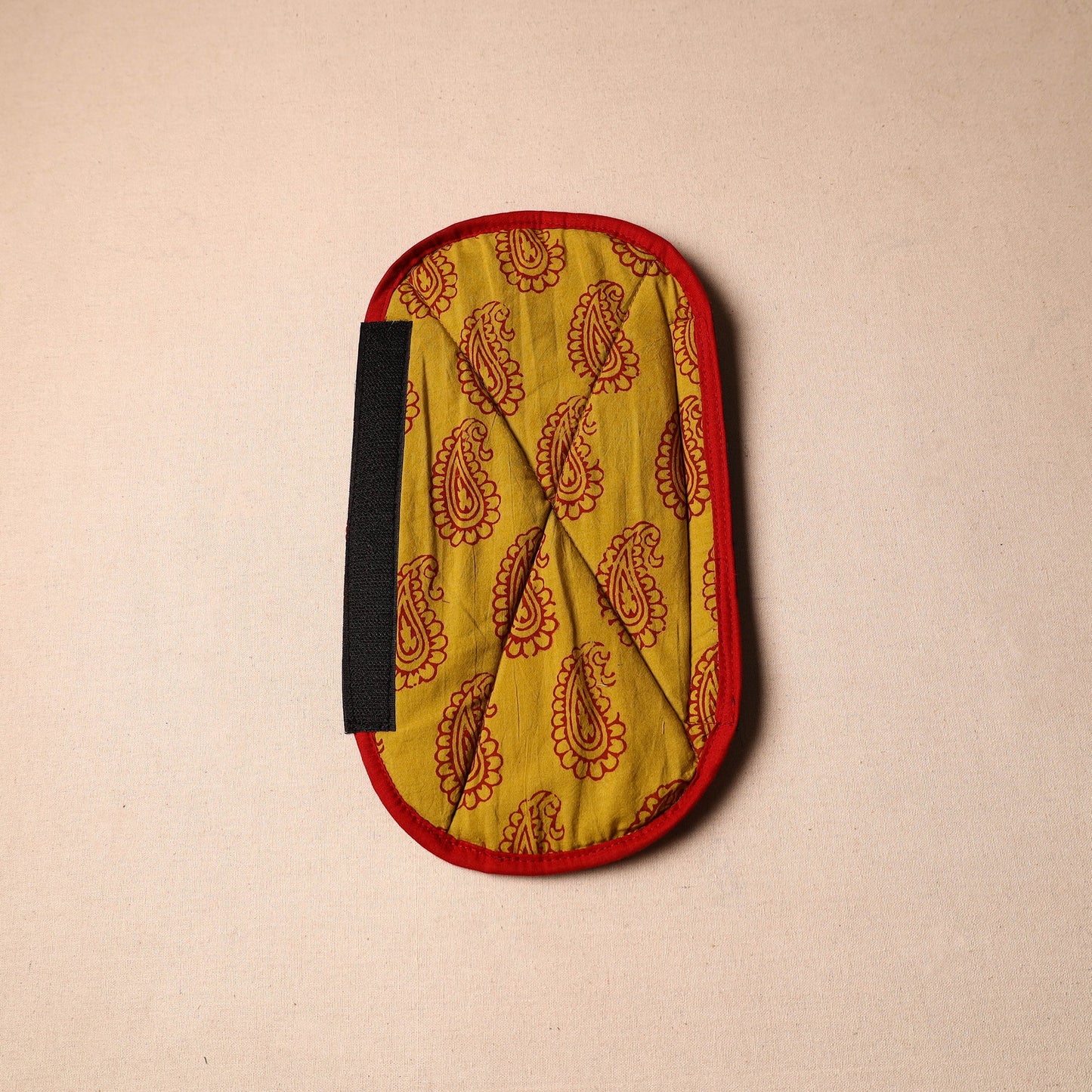 Buy Handmade Cotton Yellow Fridge Handle Cover