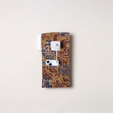 Yellow Handmade Cotton Mobile Charging Holder