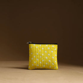Yellow - handmade cotton multipurpose utility pouches (set