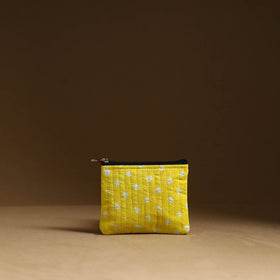 Yellow - handmade cotton multipurpose utility pouches (set