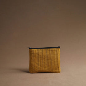 Yellow Handmade Cotton Multipurpose Utility Pouches (set of 3)
