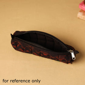 Yellow - handmade cotton quilted pencil pouch 07