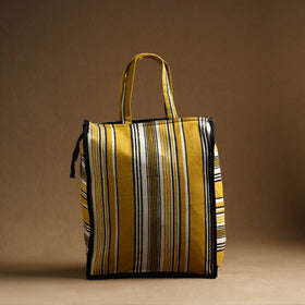 Yellow Handmade And Durable Cotton Shopping Hand Bag