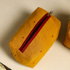  Yellow Handmade Cotton Toiletry Bags (Set of 3)