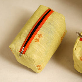  Yellow Handmade Cotton Toiletry Bags (Set of 3) 