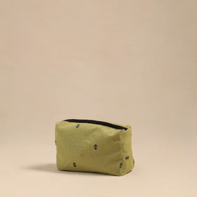 Yellow Handmade Cotton Toiletry Pouch 