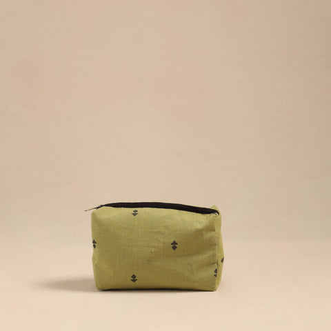  Yellow Handmade Cotton Toiletry Pouch 