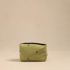  Yellow Handmade Cotton Toiletry Pouch 