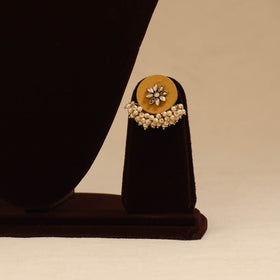 Handmade fabart choker necklace set with kundan & beads 08