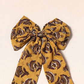 Yellow - handmade fabric bow hair clip 30 - handcrafted