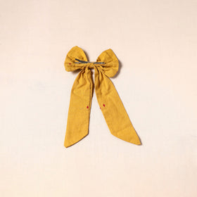 Yellow - handmade fabric bow hair clip 46 - handcrafted