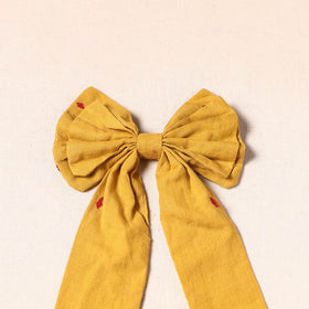 Yellow - handmade fabric bow hair clip 46 - handcrafted