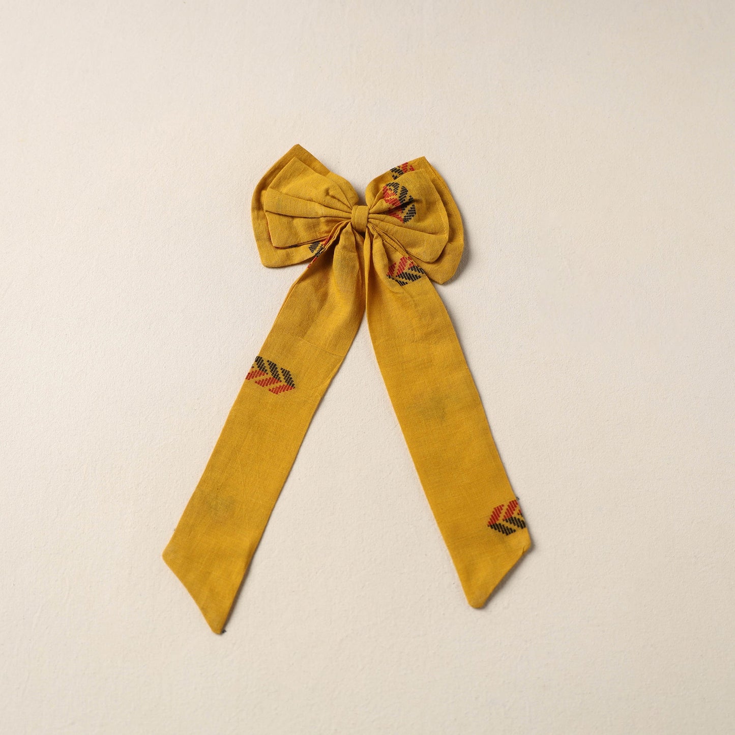 Yellow Handmade Fabric Bow Hair Clip