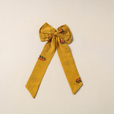 Yellow Handmade Fabric Bow Hair Clip