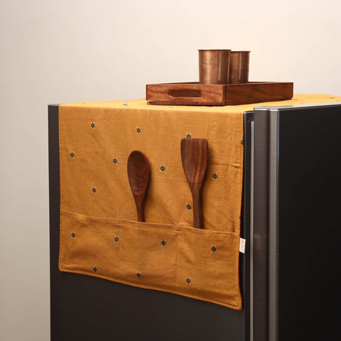 Handmade fridge top cover with multiple pockets 09