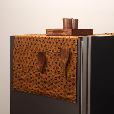 Handmade fridge top cover with multiple pockets 105