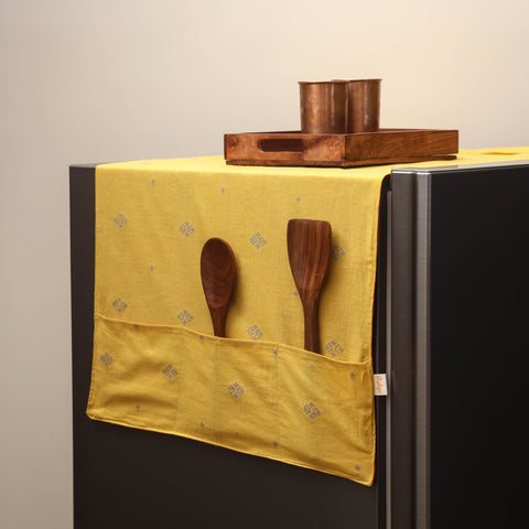 Handmade fridge top cover with multiple pockets 11