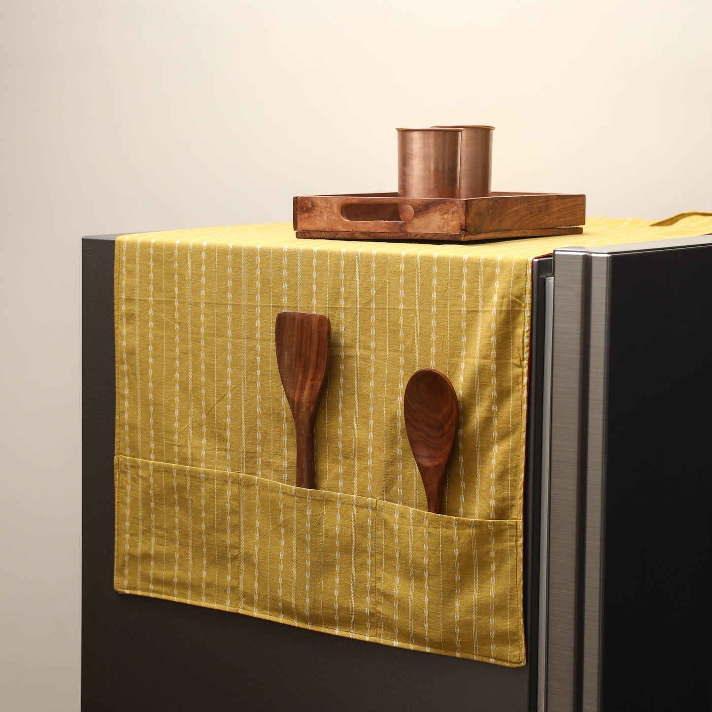 Handmade fridge top cover with multiple pockets 19