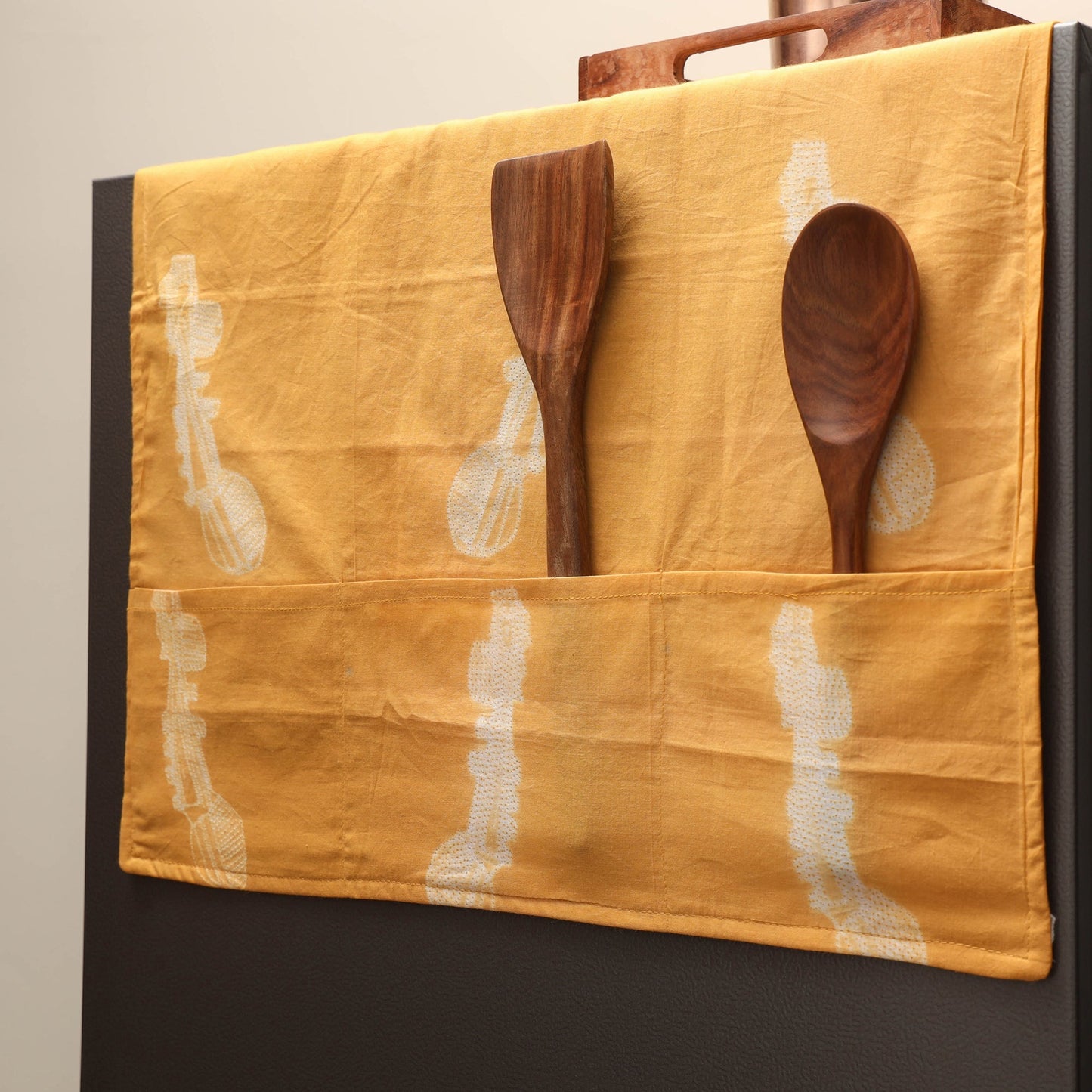 Handmade fridge top cover with multiple pockets 32