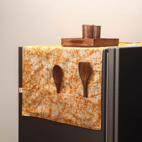Handmade fridge top cover with multiple pockets 64