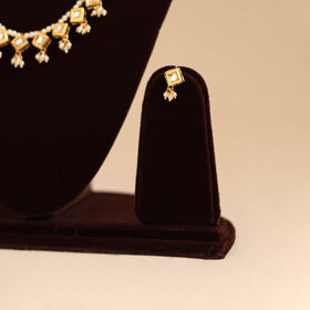 Yellow - handmade kundan work choker necklace set 37