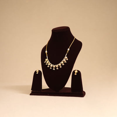 Yellow - handmade kundan work choker necklace set 37