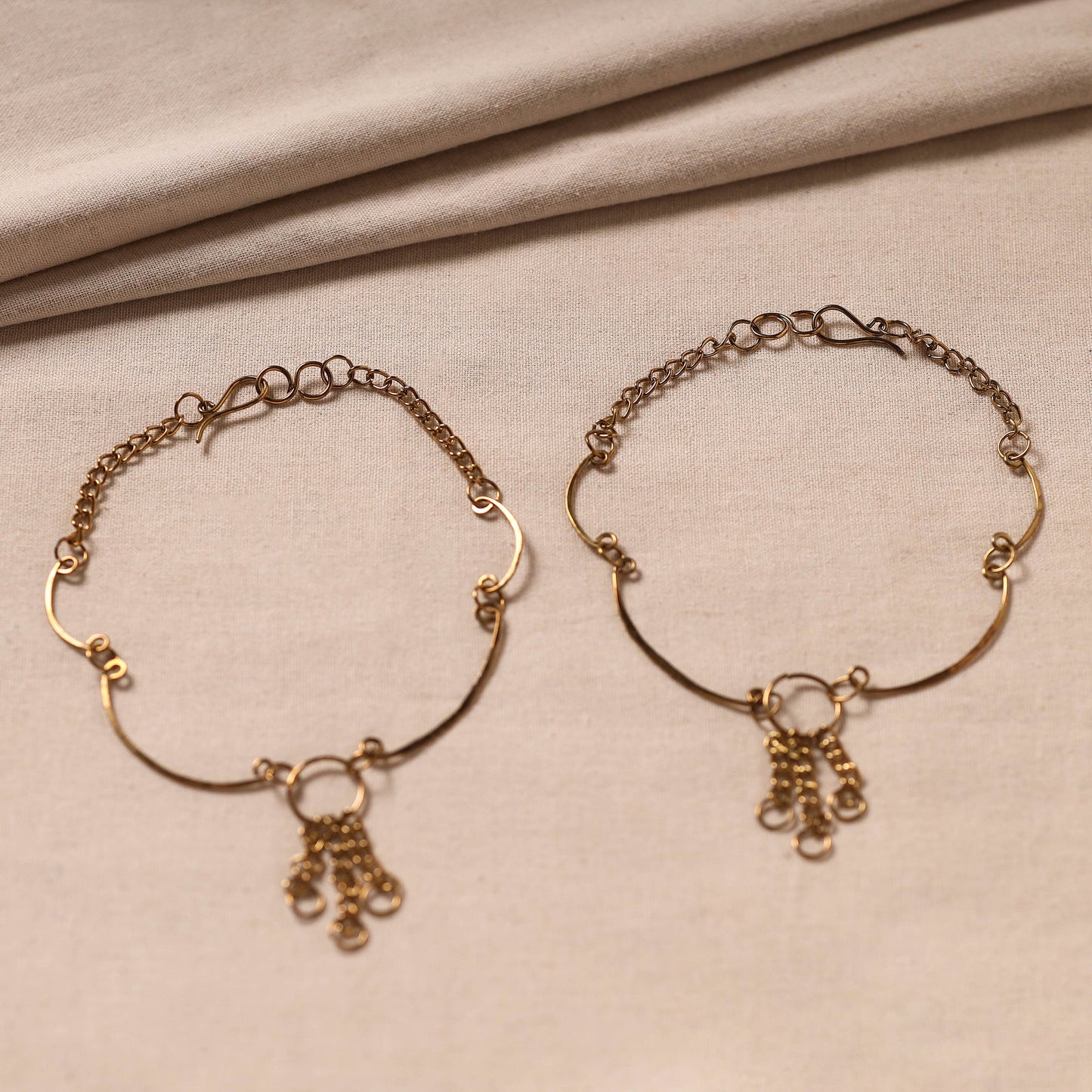 Handmade Molded Brass Anklet (Pair)