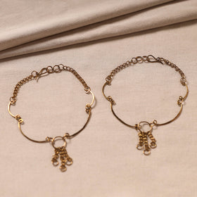 Handmade Molded Brass Anklet (Pair)