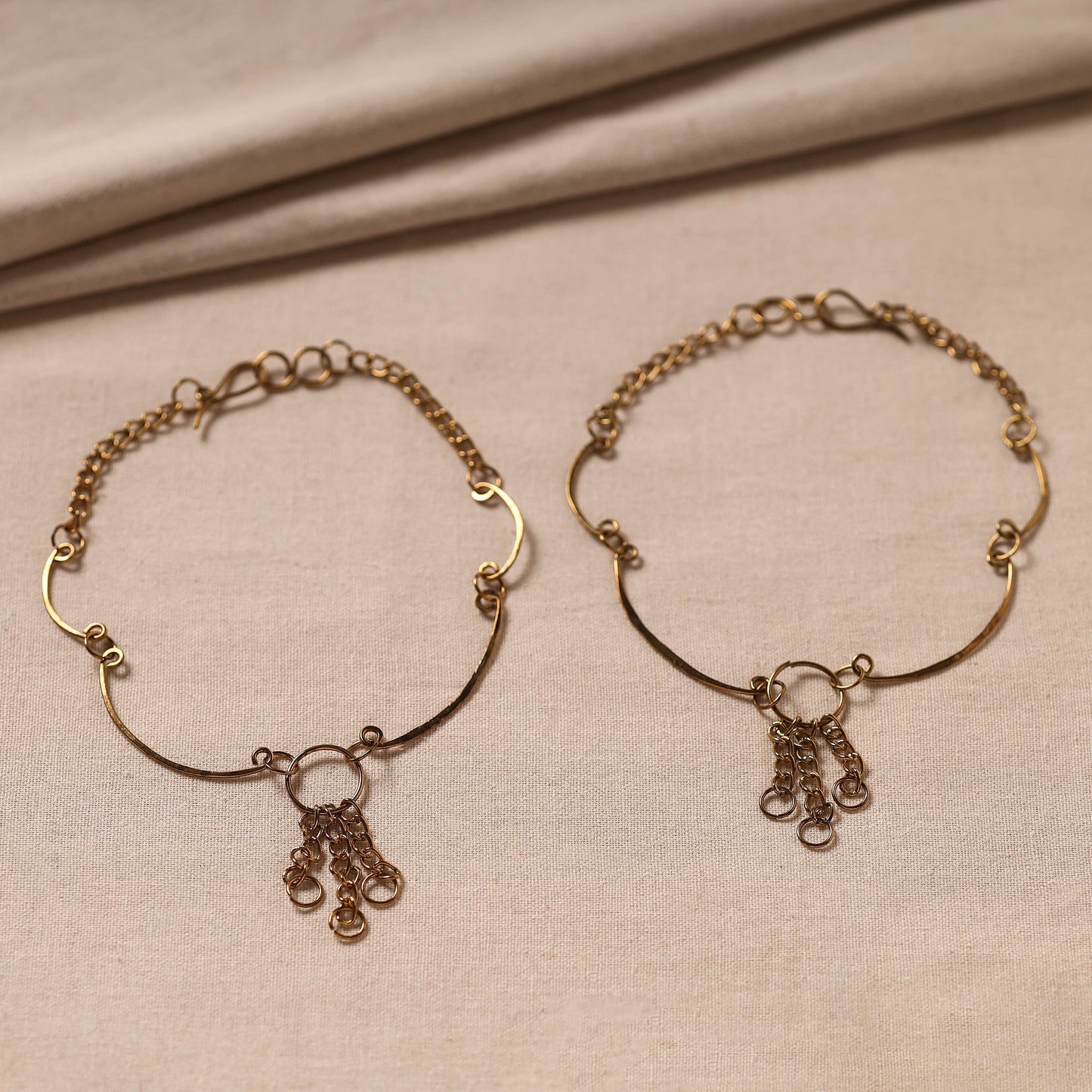 Handmade Molded Brass Anklet (Pair)