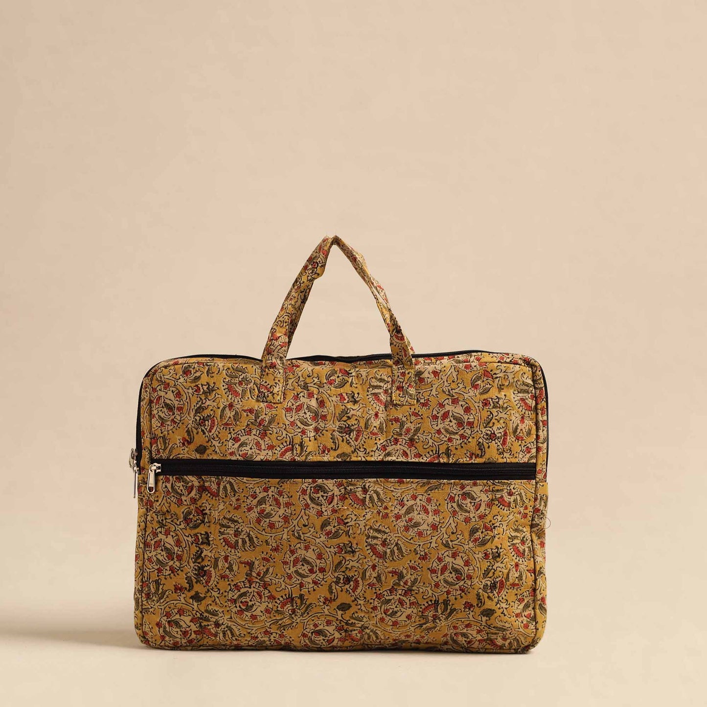  Yellow Handmade Quilted Cotton Laptop Bag