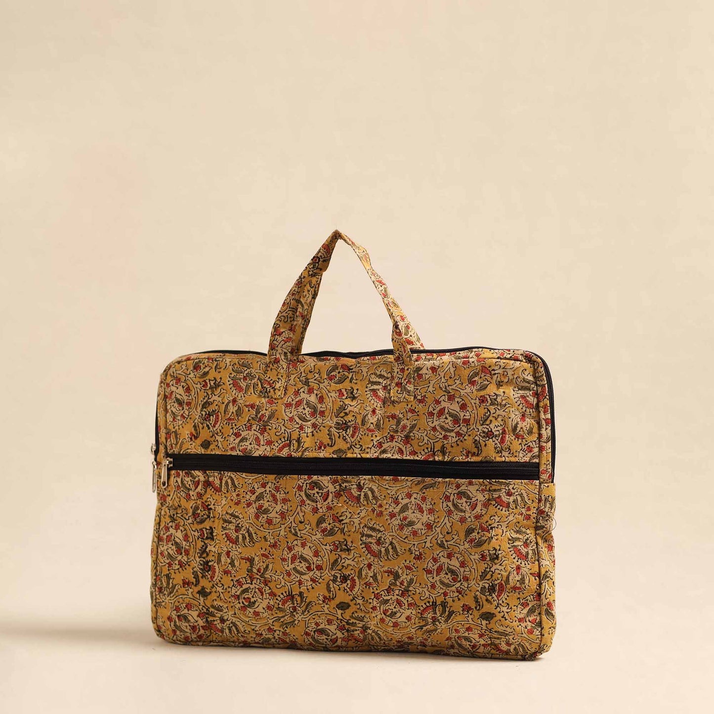  Yellow Handmade Quilted Cotton Laptop Bag