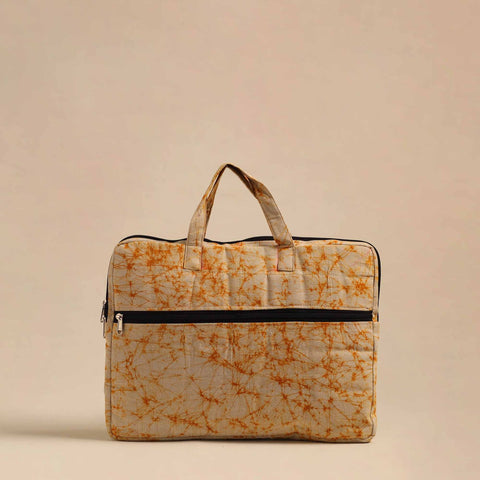  Yellow Handmade Quilted Cotton Laptop Bag