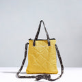 Yellow Handmade Quilted Cotton Sling Bag 02