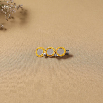 Handmade thread mirror work hair clip 03 - handcrafted