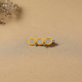 Handmade thread mirror work hair clip 03 - handcrafted