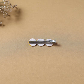 Handmade thread mirror work hair clip 03 - handcrafted