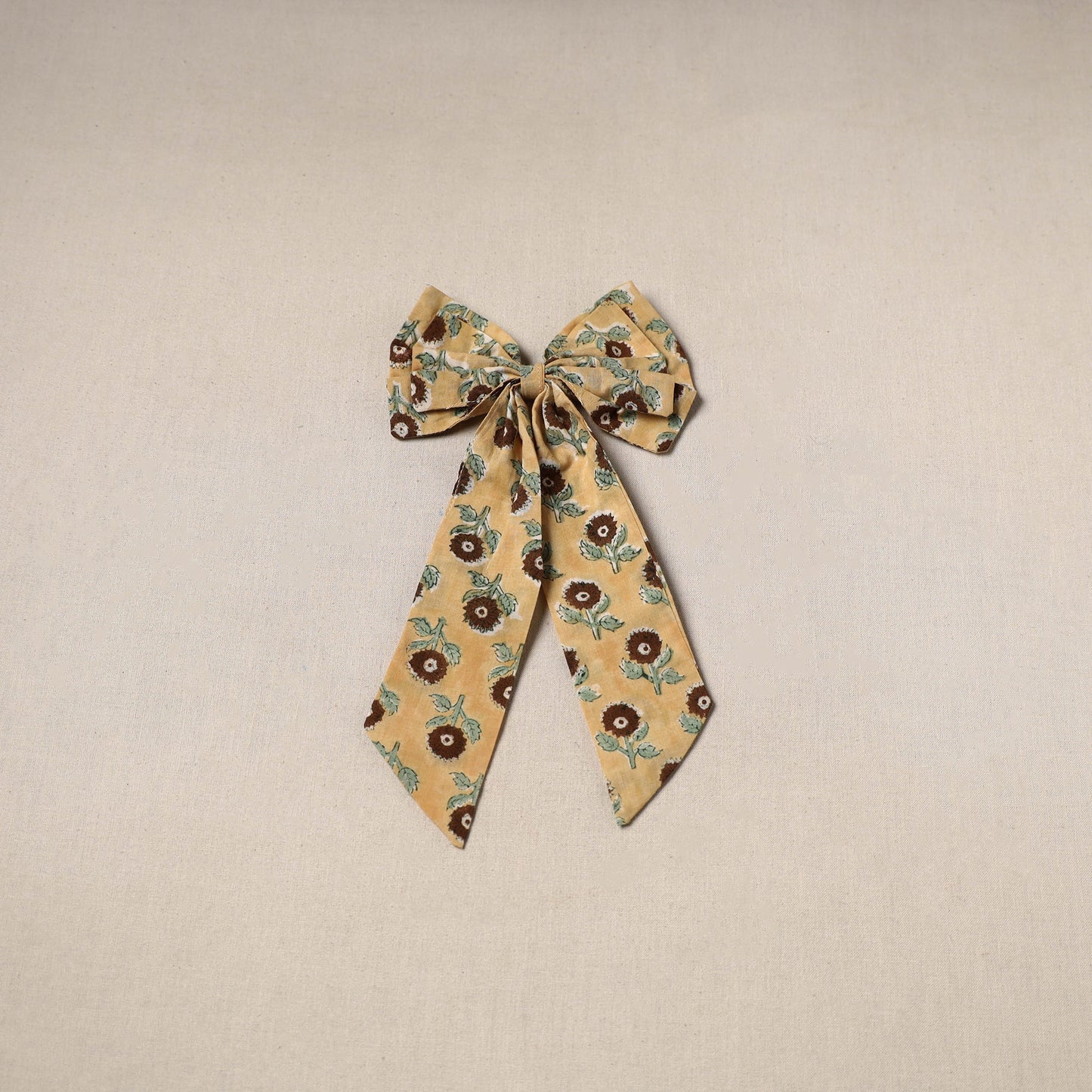 Yellow - handmade women’s bow hair clip 120 - handcrafted