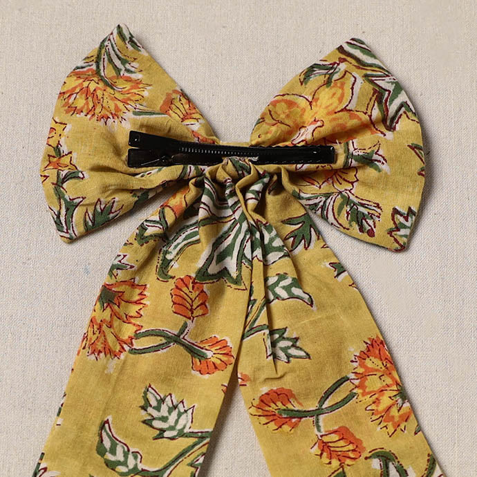 Yellow - handmade women’s bow hair clip 89 - handcrafted